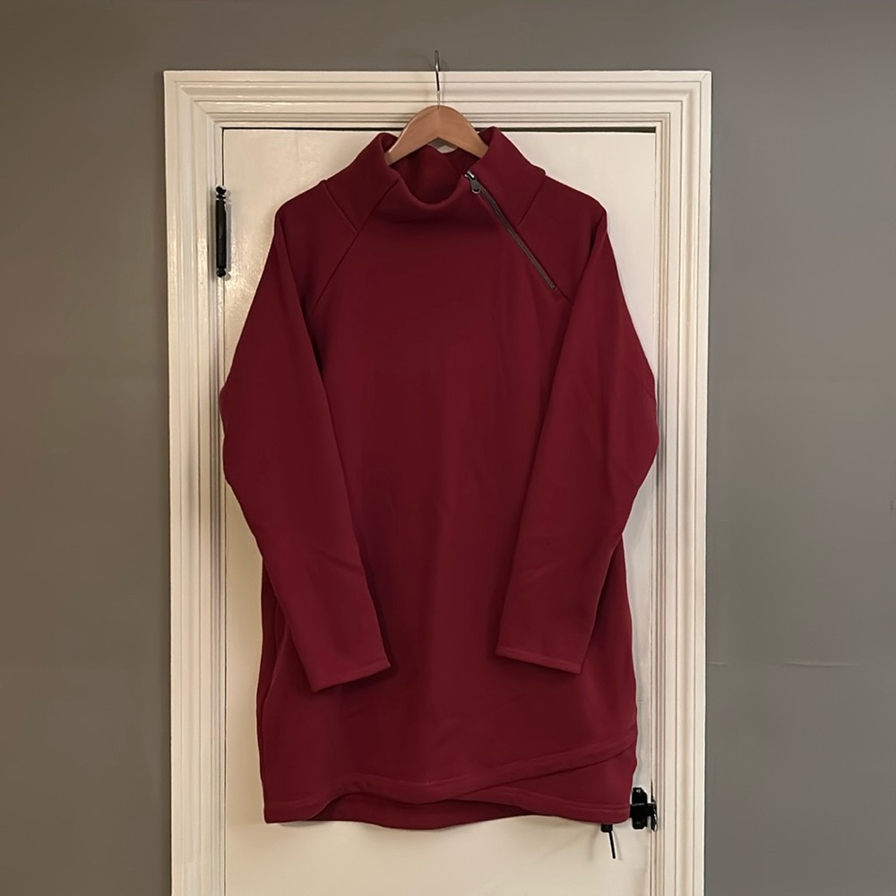Athleta Red Cozy Karma Sweatshirt Dress